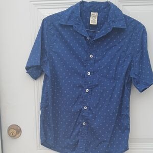 Faded Glory Kid's Navy Patterned Button Down Shirt